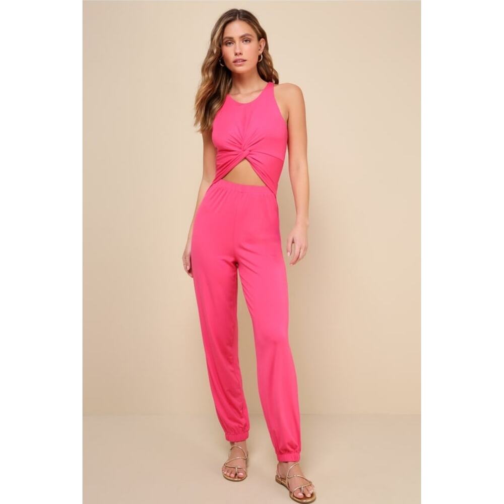 Lulu's Pink Cutout Jumpsuit